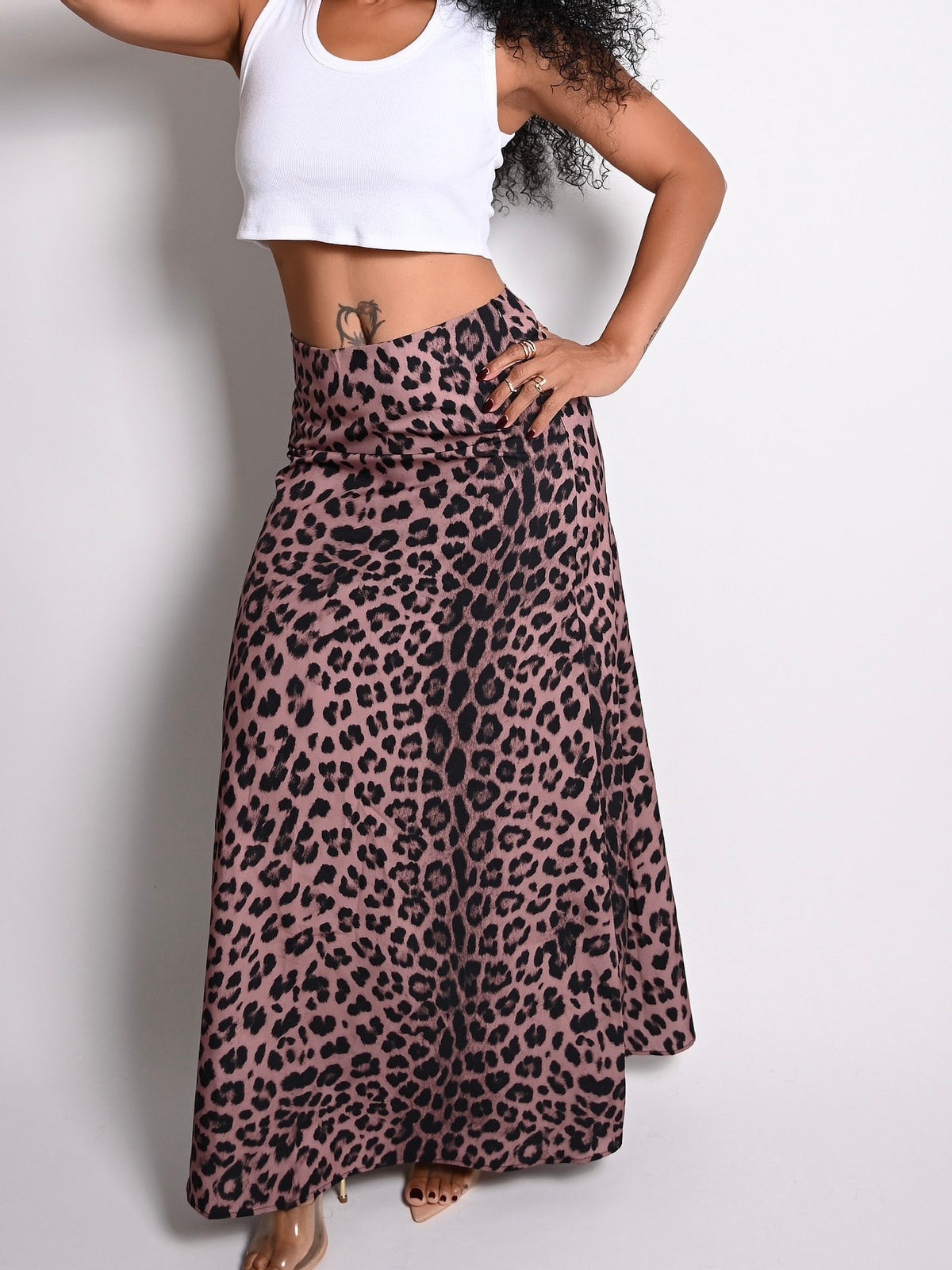 Leopard Print Maxi Skirt