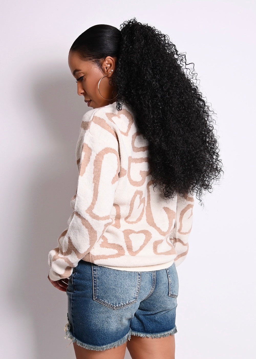 Heart Abstract Knit Sweater