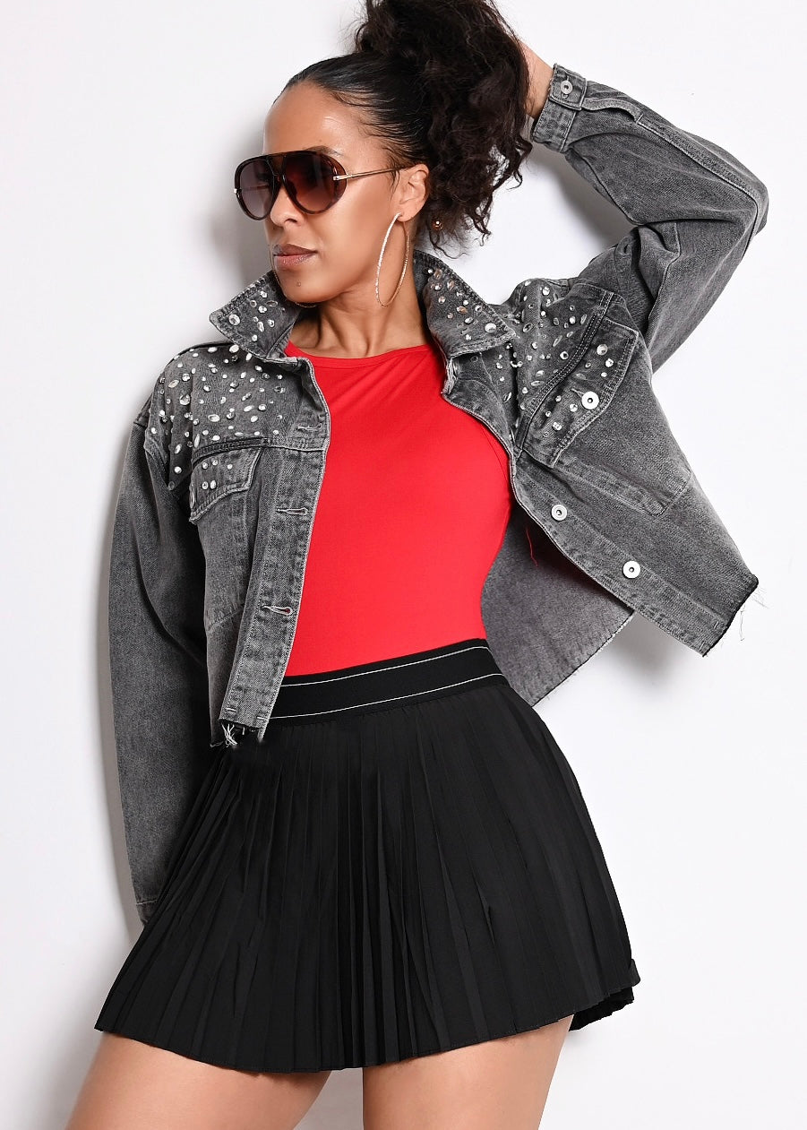 HIGH WAIST WOVEN PLEATED LINED MINI SKIRT | 3 COLORS