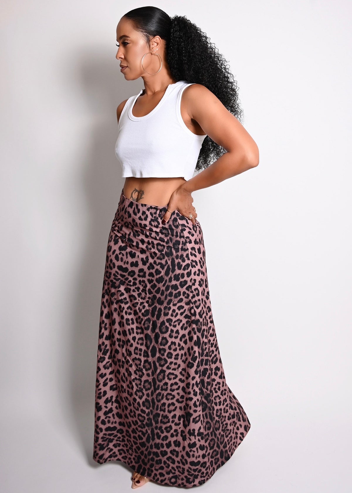 Leopard Print Maxi Skirt