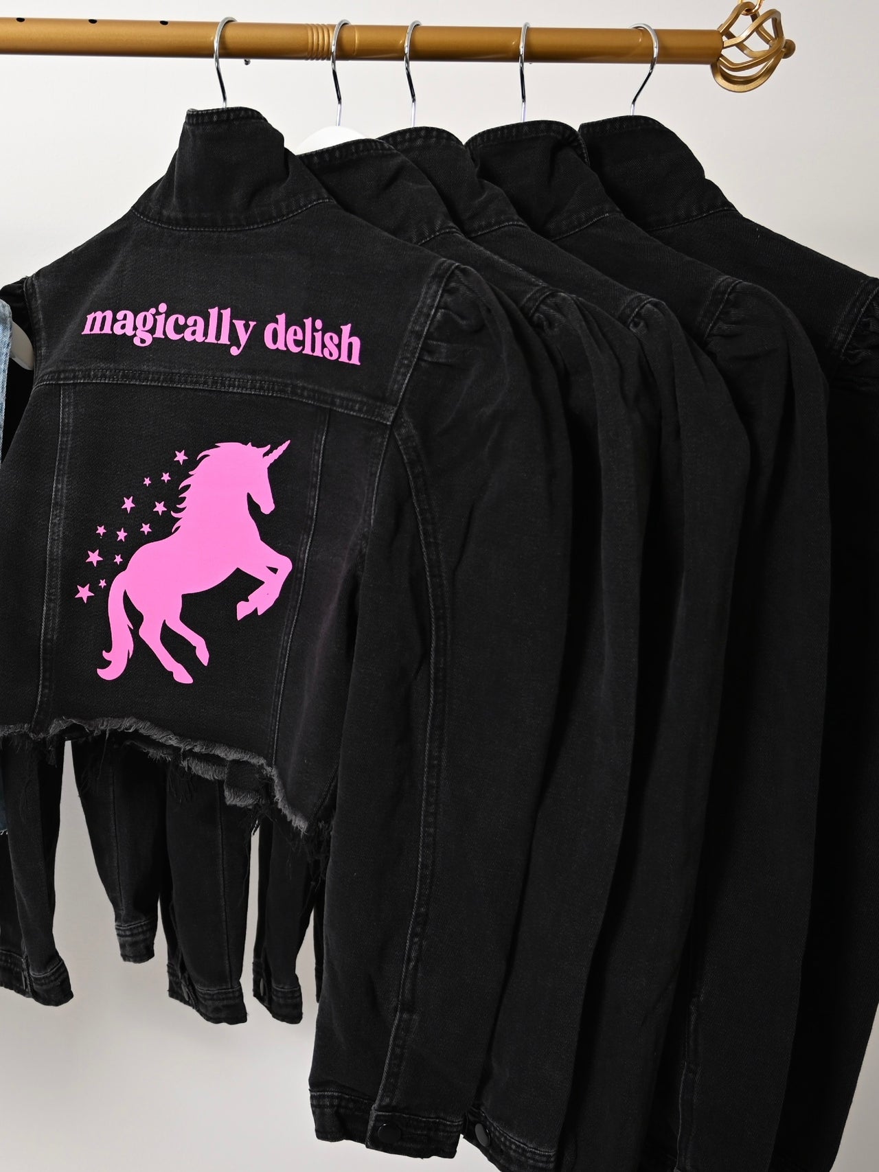 EXCLUSIVE Magically Delish Unicorn Denim Jacket | Black Wash