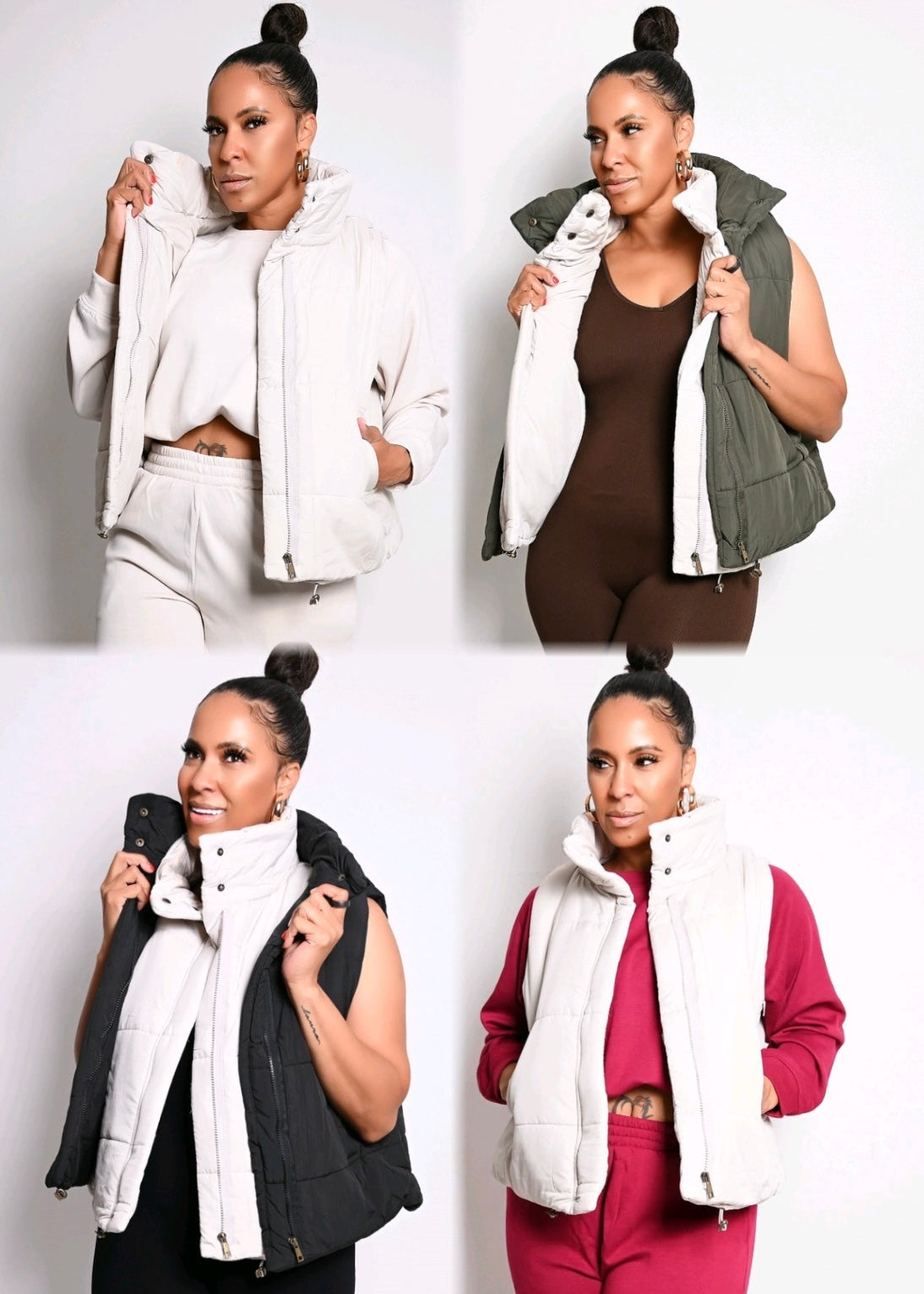 Layer Up High Neck Puffer Zip Vest | 3 Colors