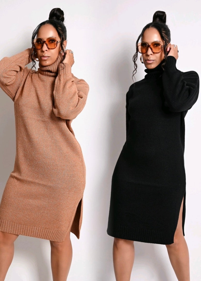 Classic Longline High Neck Sweater Dress | 4 Colors