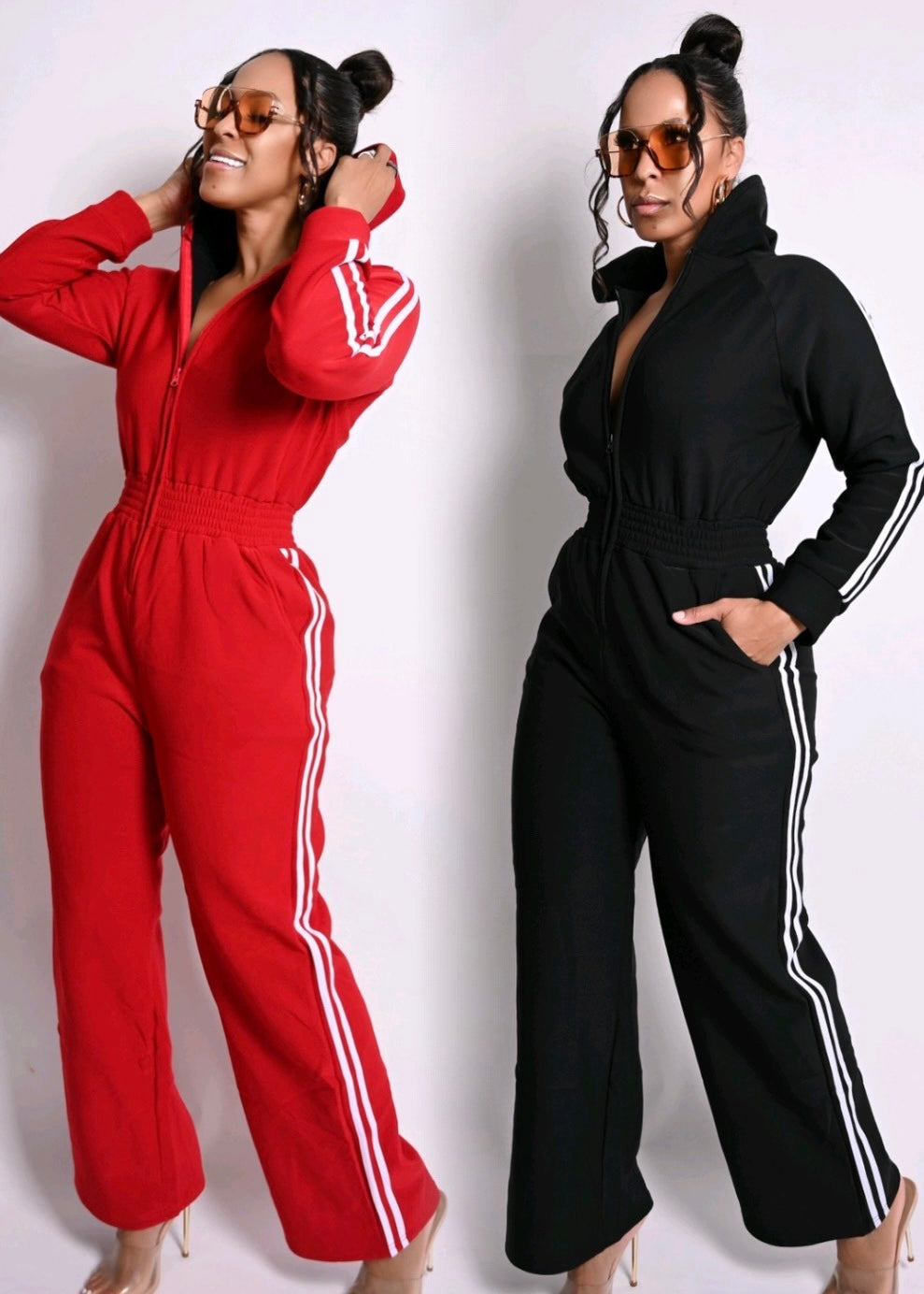 Ultra Cozy Fleece Side Stripe Hooded Jumpsuit | 4 Colors