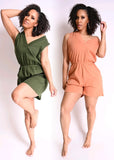 Ultra Comfort Sleeveless V Neck Shorts Romper | 2 Colors